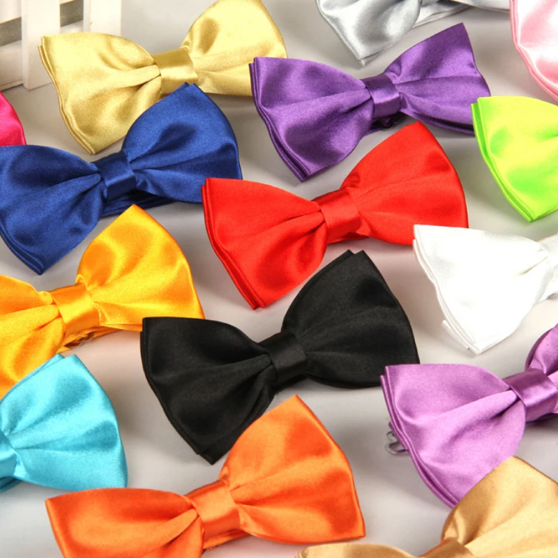 

Fashion Bow Ties For Men Bowtie Tuxedo Classic Solid Color Wedding Party Red Black White Green Butterfly Cravat