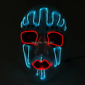 

Ghost Shape Halloween Decorative Luminous EL wire Sound Active Mask Novelty Lighting LED Neon Cold Light Mask for Masquerade