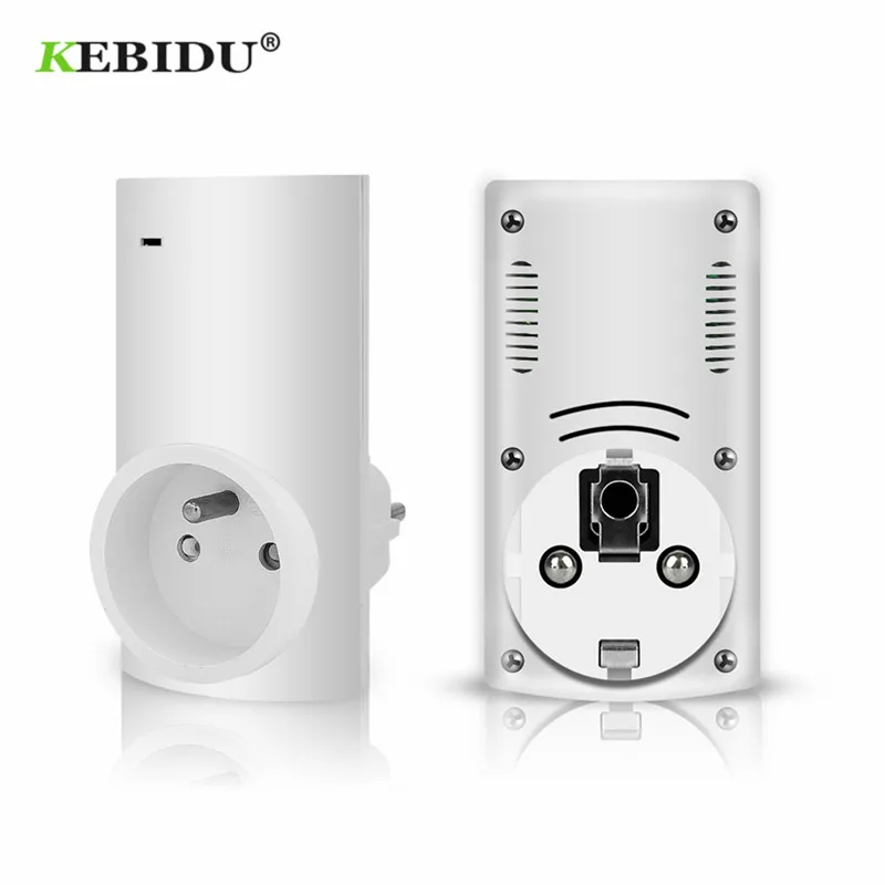 

KEBIDU FR/EU/US Wifi Smart Plug with Alexa home Audio Wireless Control Smart Socket Outlet LED Light Display Max250V