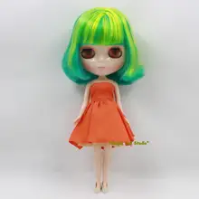 [NBL056] Лидер продаж Blyth Кукла# зеленый с желтые короткие волосы подчеркивает без Bang Блит куклы 1" Кукла составляют куклы