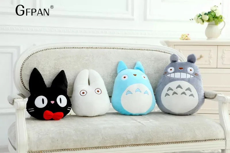 GFPAN 1 шт., супер забавная семейная Подушка Totoro, мягкая подушка в виде животного, украшение для дома, милая серая, белая, синяя, черная детская подушка Totoro