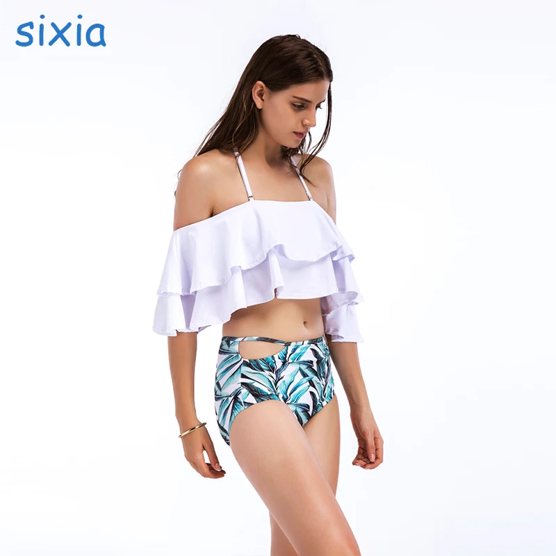 Push Up Bikinis Set Swimwear Women High Waist Bikini Mujer Sexy Swimwear Bandeau female Swimsuit 2018 white bathing suit women