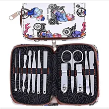 12 шт. Мультяшные кусачки для маникюра или педикюра набор педикюр ножницы пинцет нож ушной выбор утилита ногтей комплект для стрижки инструмент для ухода за ногтями из нержавеющей стали