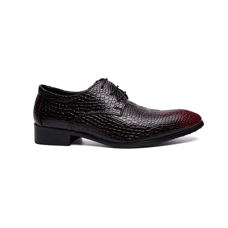 designer snake skin formal leather men shoes crocodile pattern dress wedding male footwear pointed toe brogue oxfords for men (3)