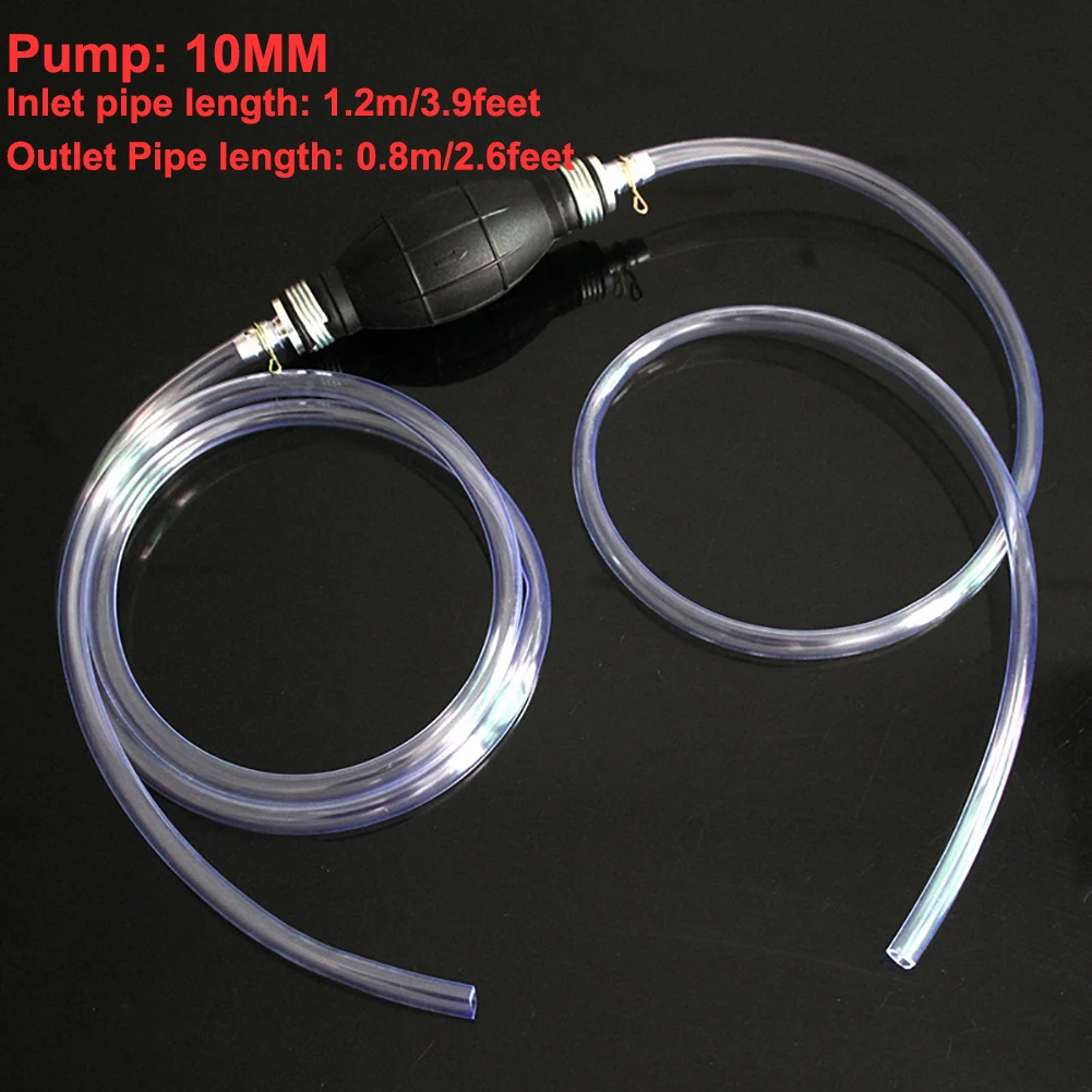 15mm Wadoy Gas/Oil/Water/Fuel Siphon Pump with Flow Control Valve,Gasoline Siphone Hose,Fuel Transfer Pump with 2 Eco-Friendly Hose 