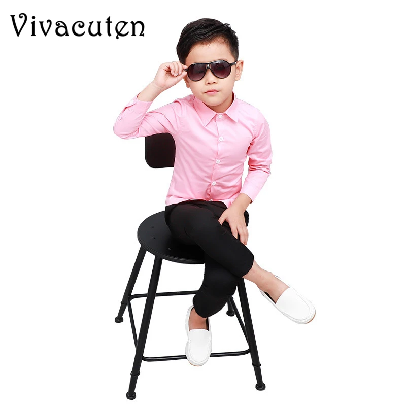 

Boys Formal Blouses Solid Kids Dress Shirts for Wedding High Quality Children Long Sleeve Shirt Fashion Baby Kids Clothes Tops