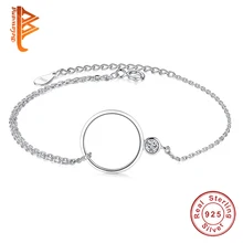 BELAWANG Настоящее серебро 925 проба круглая Петля цепи браслеты для женщин рождественские подарки модные ювелирные изделия