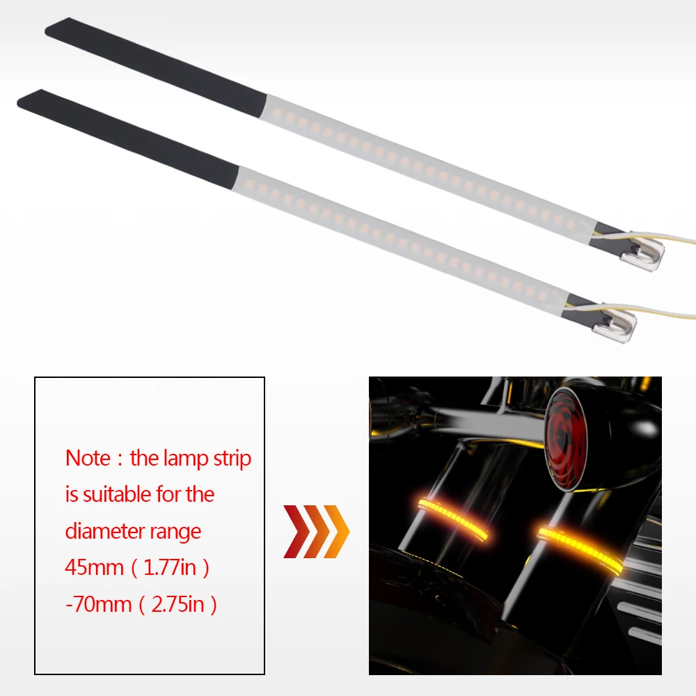 

4 Color LED Light Strip Ring Universal Car Styling Motorcycle Fork Light Angle Turn Signal Lamp Clean Custom Look Light Strip