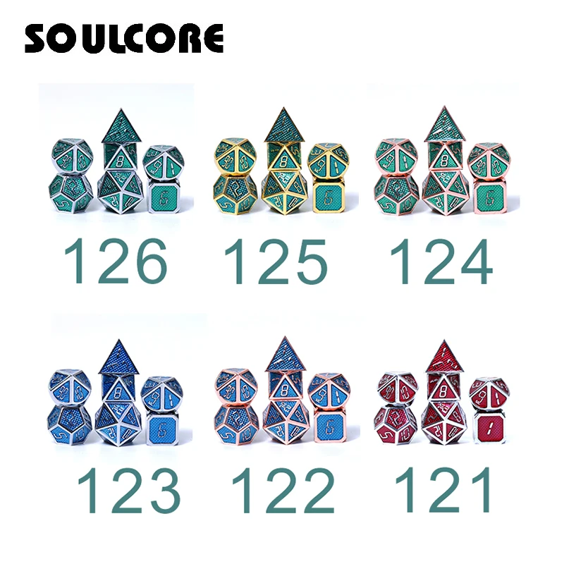 

D&d metal dice set RPG polyhedral dungeons & dragons DND dices tabletop game zinc alloy pattern multi-color optional d20 6 10 12