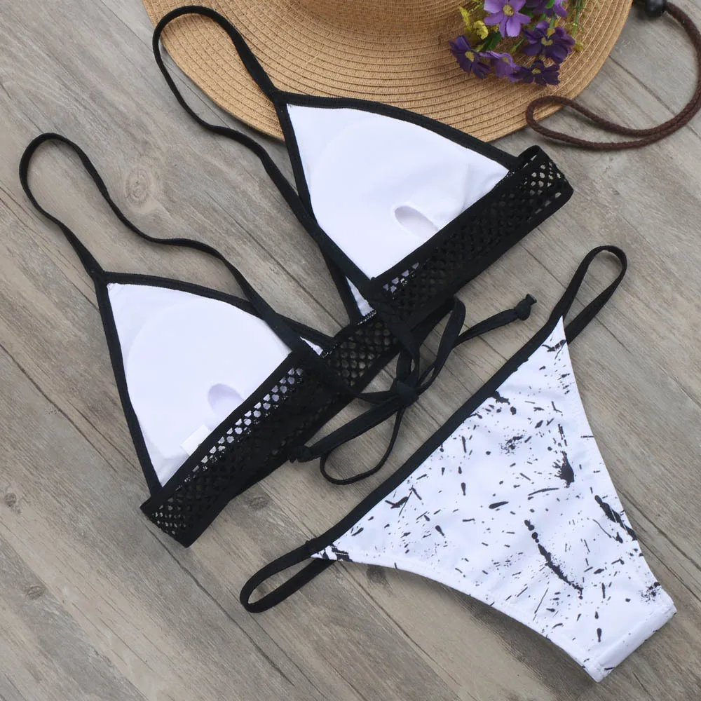 2018 Hollow Bikinis Marble Print Swimsuit Female Sexy Thong Brazilian Bikini Bandage Push Up Swimwear Biquini Micro Bathing Suit 2018 Hollow Bikinis Marble Print Swimsuit Female Sexy Thong Brazilian Bikini Bandage Push Up Swimwear Biquini Micro Bathing Suit