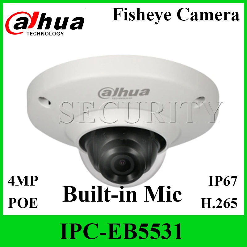 

Dahua Original IPC-EB5531 5MP Panoramic Network Fisheye Camera IK08 PoE Built-in Mic IP Camera with Express Shipping With LOGO