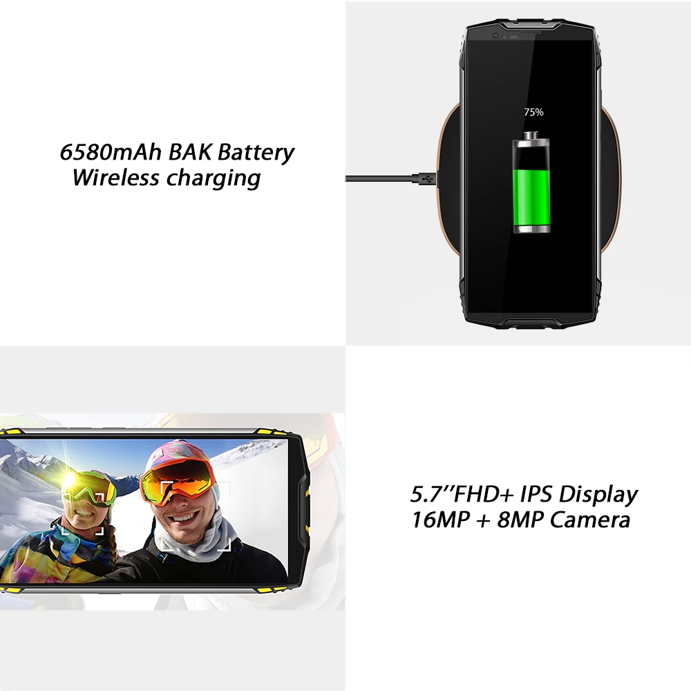 Смартфон Blackview BV6800 Pro IP68 IP69K Face ID 5," FHD 4 Гб+ 64 Гб 16,0 Мп мобильный телефон Восьмиядерный Android 8,0 NFC 4G мобильный телефон