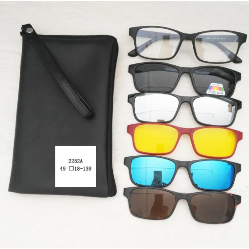 Новые солнцезащитные очки с магнитным креплением на солнцезащитные очки UV400 Пеший туризм, линзы с 5ю категориями защиты поляризованные очки для вождения, зеркальные очки от близорукости по рецепту - Цвет: 2252