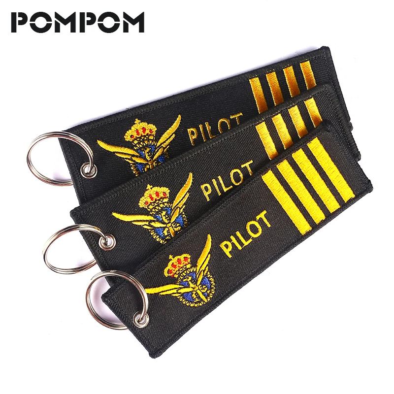 

3 PCS/LOT Pilot Key Chain for Motorcycle Key Chains Aviation Gifts Fashionable Remove Before Flight KeychainEmbroidery Key Fob