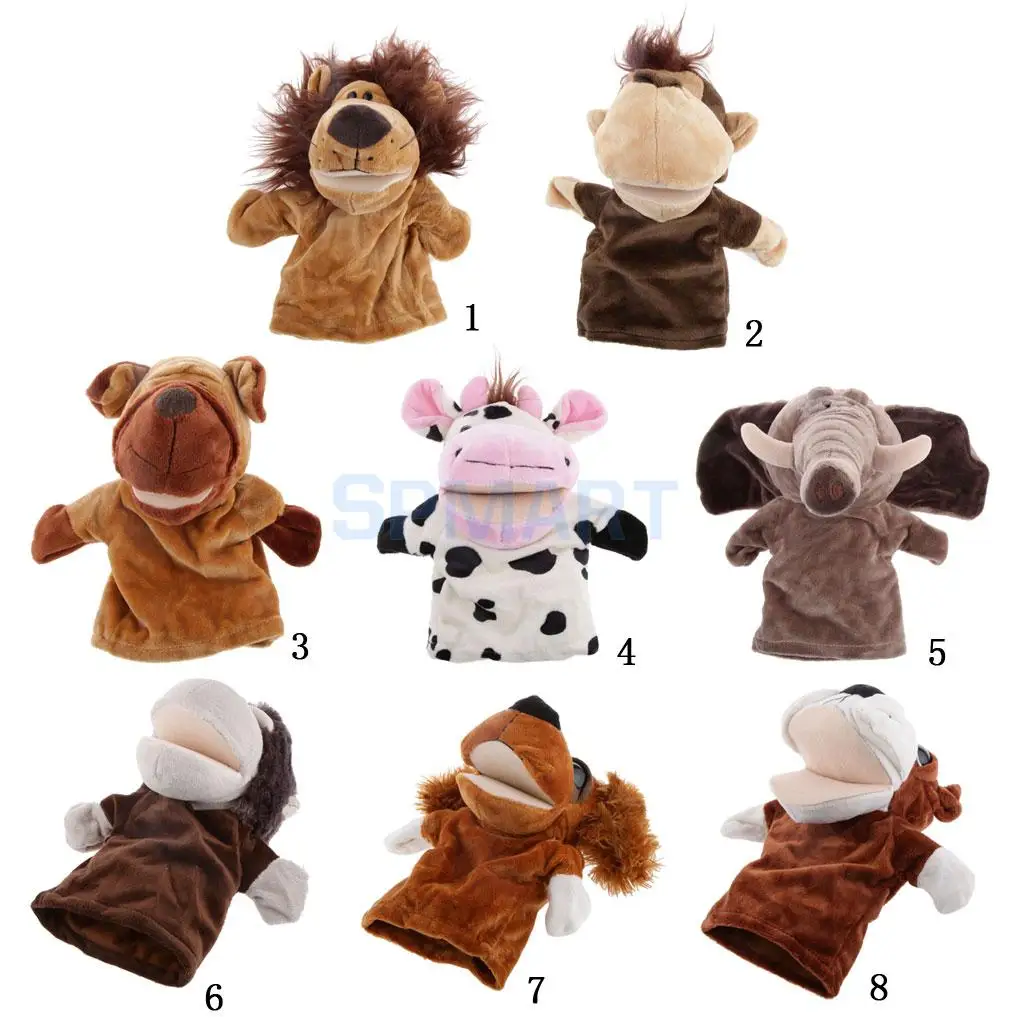 Soft Domestic Animals Head Hand Puppet Pretend to Play Puppets Glove