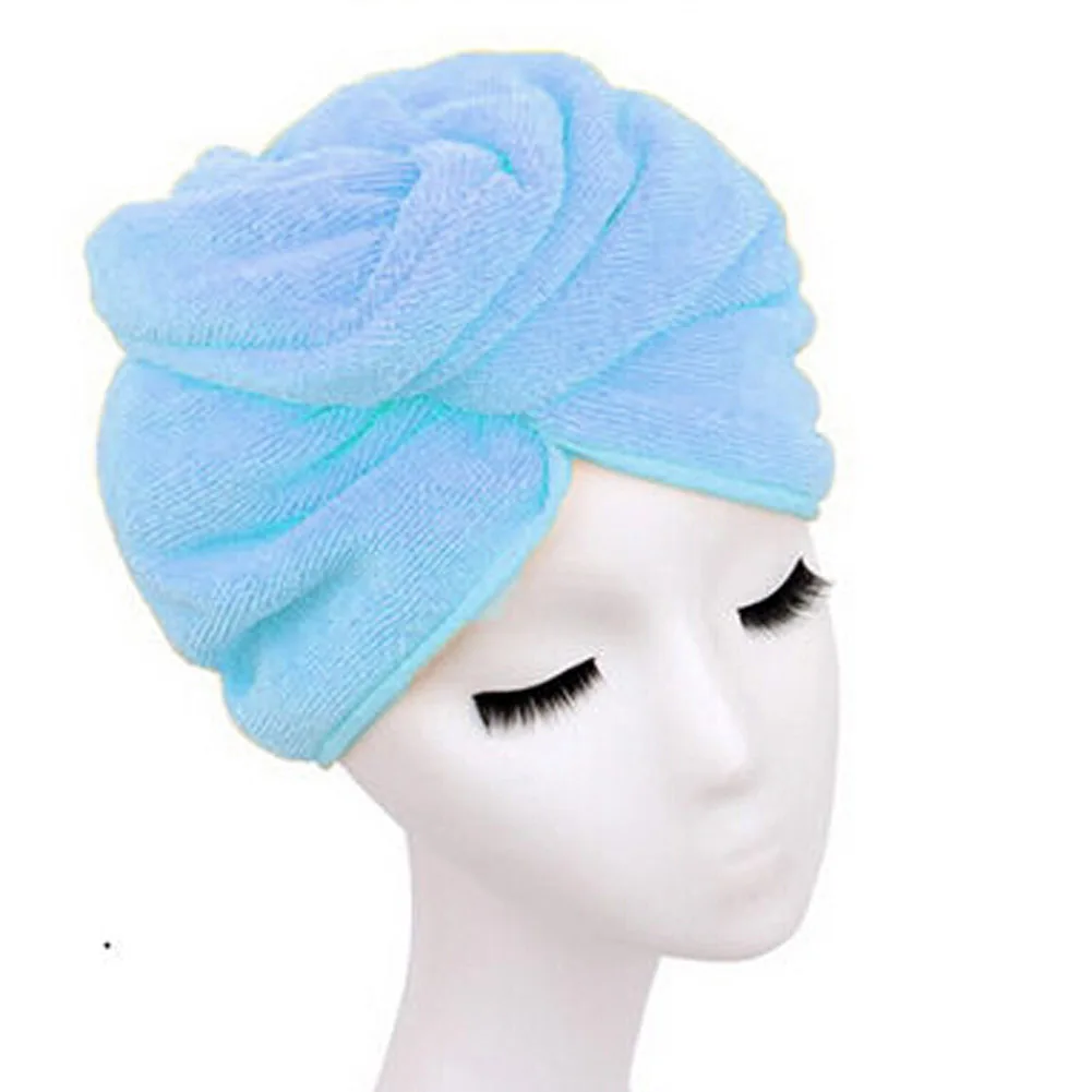 Полотенце из микрофибры для ванной, сухая шапочка для волос, Быстросохнущий женский банный инструмент, новое полотенце с повышенной абсорбирующей способностью 1414 59,5*22 см - Цвет: bl