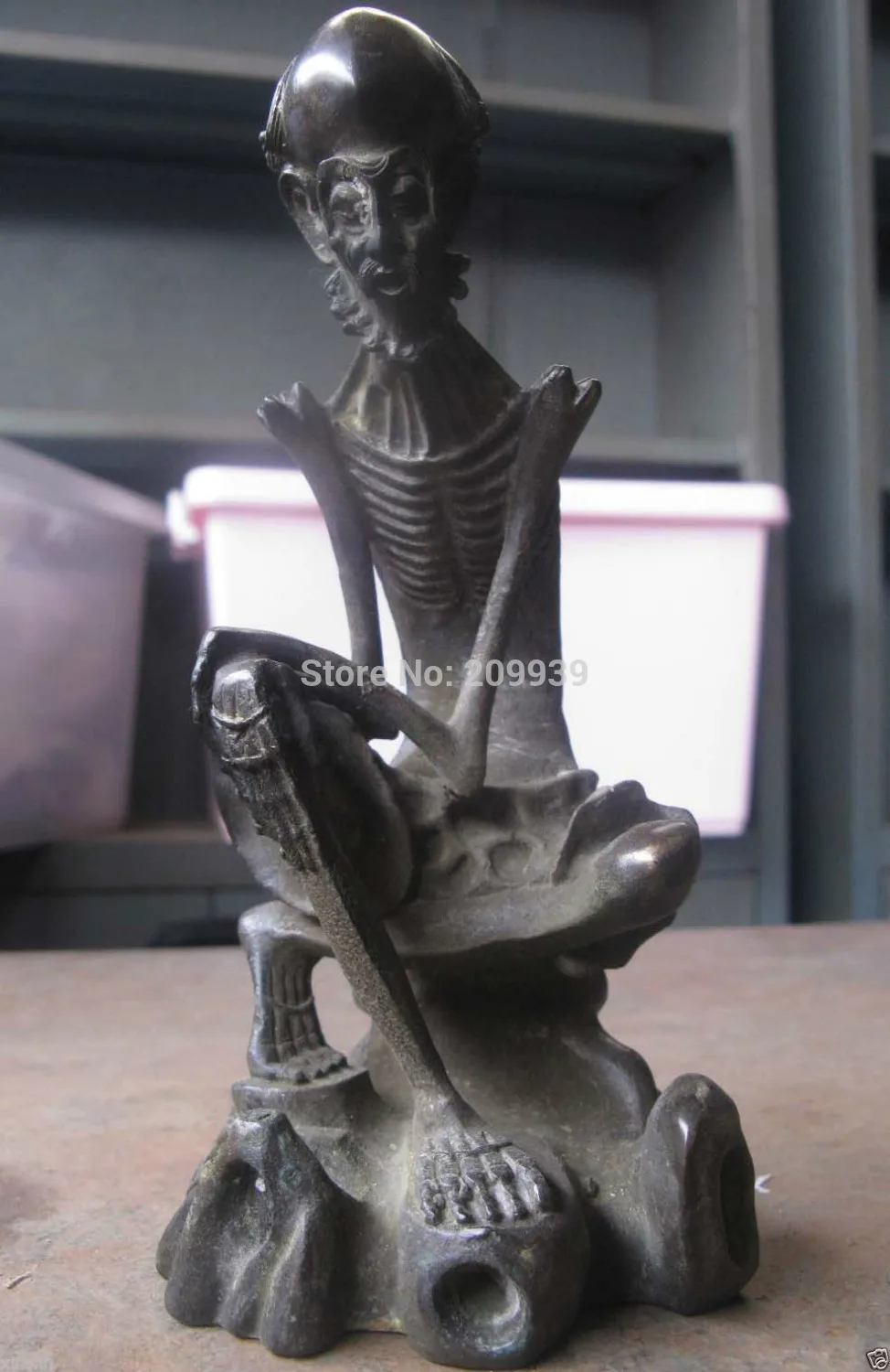 

huij 006194 Collectibles Dry skeleton art bronze statue (A0314)