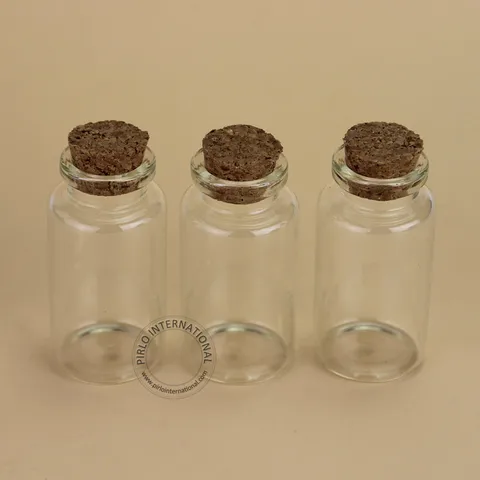 Garrafa de Vidro Frasco de Amostra Lote Atacado 25 ml Cortiça Vazio Decoração Desejando Caixa Recarregáveis Recipiente Pequeno Pote 100 Pçs –