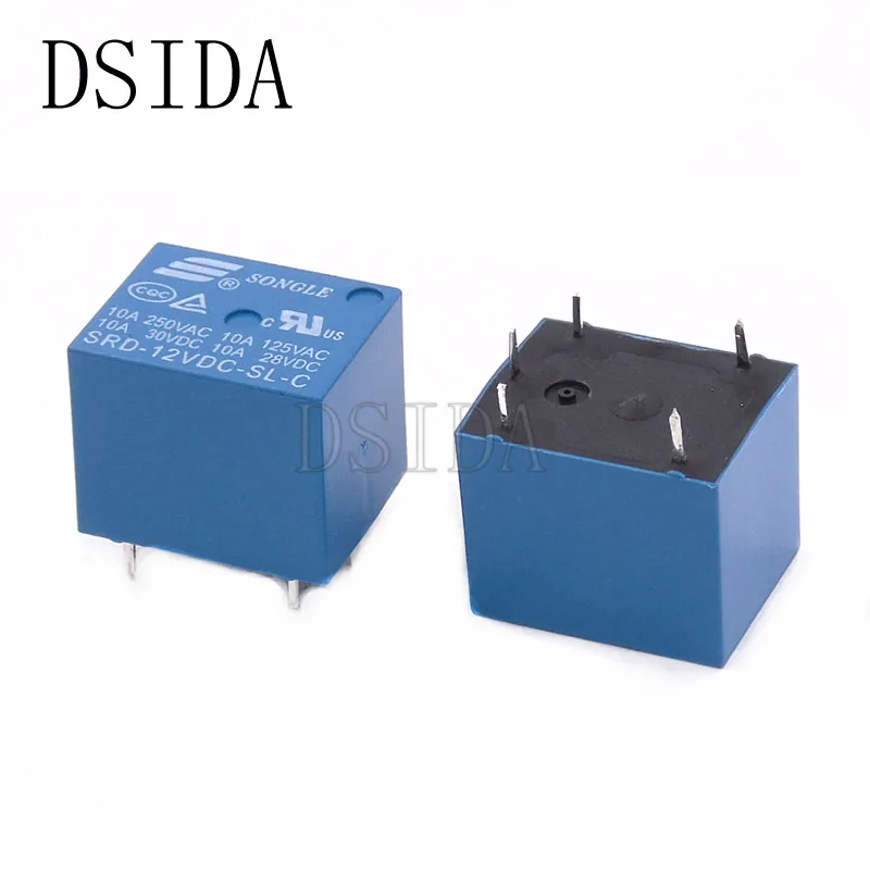 

10PCS 12V DC Power Relay SRD-12VDC-SL-C T73-12V 5Pin PCB Type In stock
