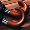 2022 New Arrival  Brand Male Umbrella 10K Windproof Wooden Handle Large Men Umbrellas Rain Quality Classic Business Paraguas ► Photo 1/6