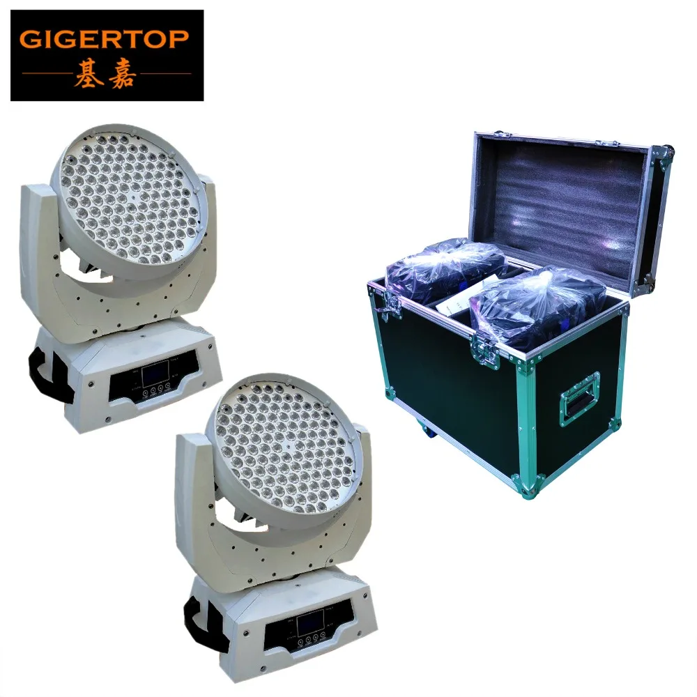 Freeshipping Flightcase + 2PCS 108 x 3W Led Moving Head Light RGBW stage Light 360W White Housing DMX 13 CH Road Case,Rack Case