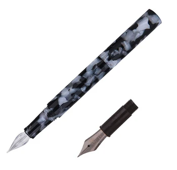 

Wanwu Creative Celluloid Black-White Mini Glass Dip Pen & Fountain Pen Pocket EF/F/Small Bent Nib Colorful Pen & Box Gift Set