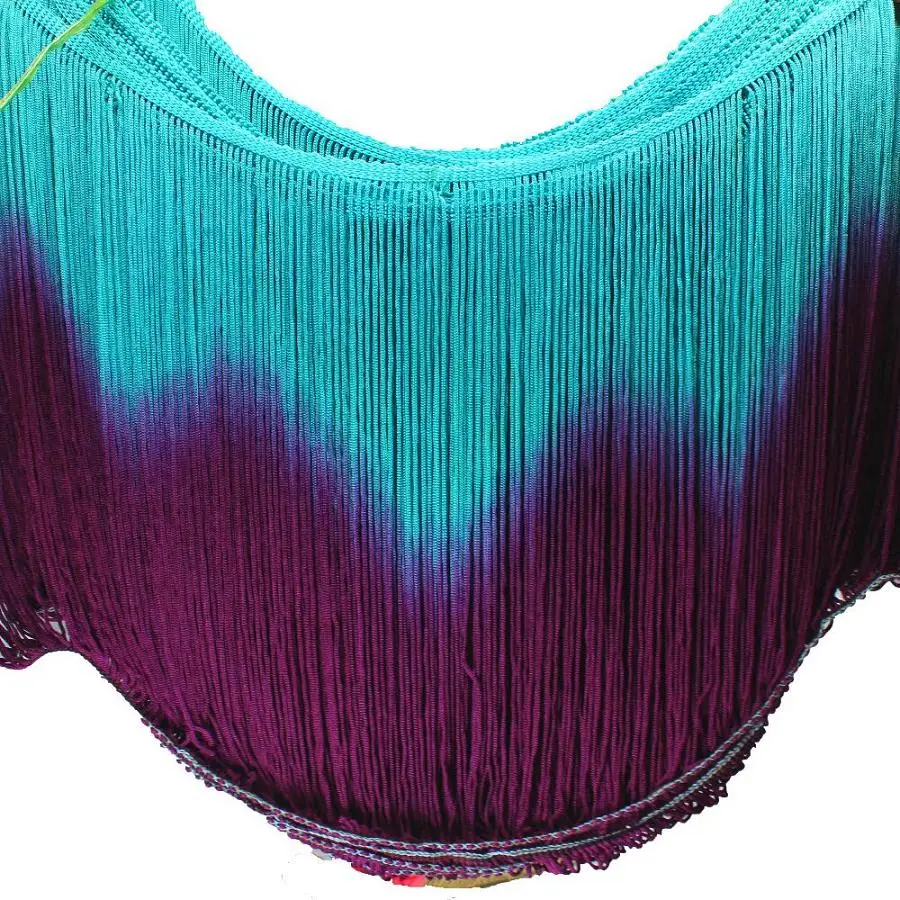 Латинская бахрома с кисточками Dip Dye Ombre Chainette Fringes 3 Yds Dance Macrame Tutu Trimming вискозное шитье кружевная отделка Samba 25-30 см