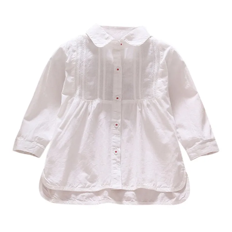 Baby Girl Clothes Lapel Shirt Cotton Baby Shirt Long Sleeve Baby Clothing White Girl Shirt Spring Autumn