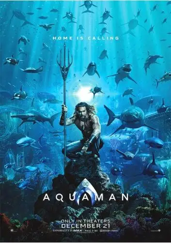 AquaMan плакат DC НОВЫЙ 2018 фильм Justice Jason Momoa Шелковый декоративный настенный рисунок