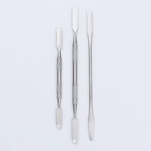 Двухсторонняя Палетка из нержавеющей стали, ложка-шпатель для гелевого Полировка Ногтей, инструменты для дизайна ногтей DIY