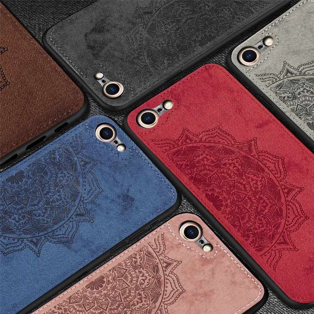 

Luxury Fabric Canvas Cloth Phone Cover For Capa iPhone 7 8 Case Magnet Adsorption PC Hard Back Cover Case For iPhone 8 Fundas