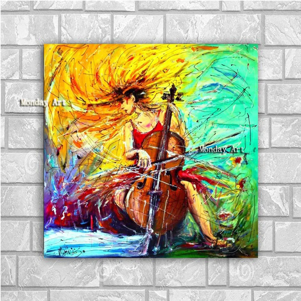 

Top aritist hanmdade Picasso Abstract Girl Play Piano modern Art Oil Painting Home Decoration figure Paintings for living room