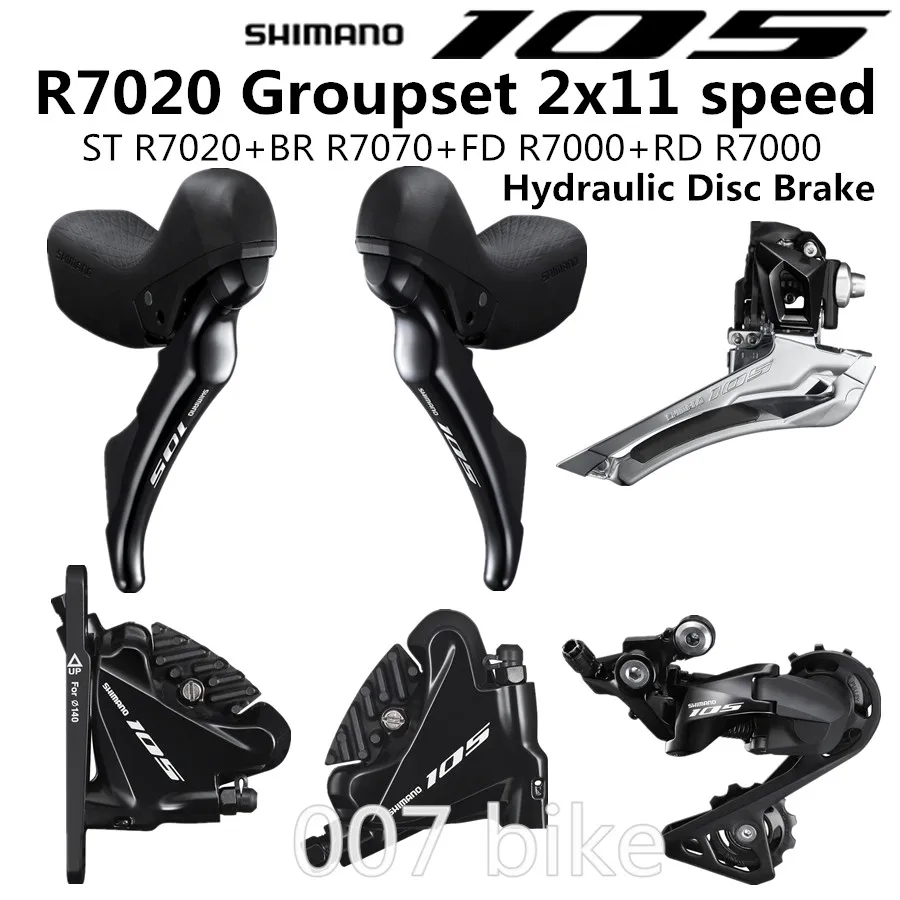 

SHIMANO R7020 Groupset 105 R7020 Hydraulic Disc Brake Derailleurs ROAD Bicycle R7020 R7070 shifter Front REAR Derailleur