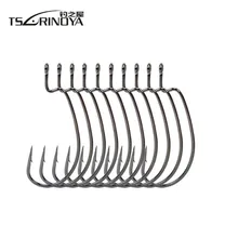 TSURINOYA 20 шт./лот 1#2#1/0#, 2/0# колючий крючок из углеродистой стали рыболовные Крючки бас карп рукоятка джига джиг большой Рыболовный крючок рыболовные крючки