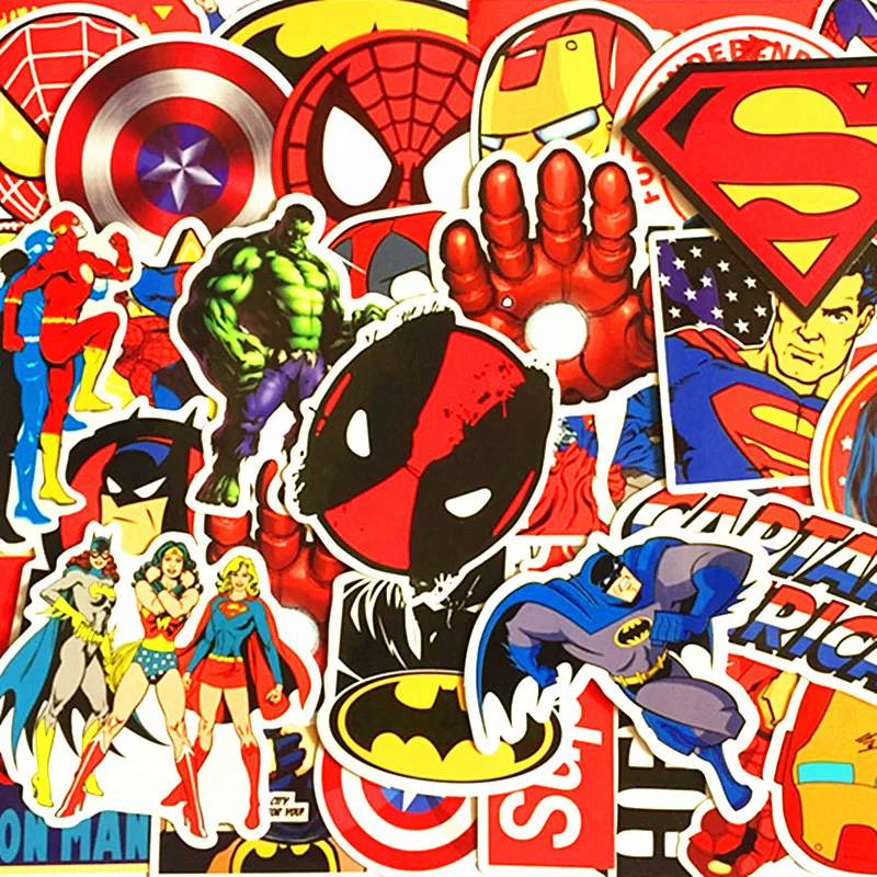 50/25pcs Cool Punk Super Heros Superman Stickers For Scrapbook Laptop Skateboard Luggage
