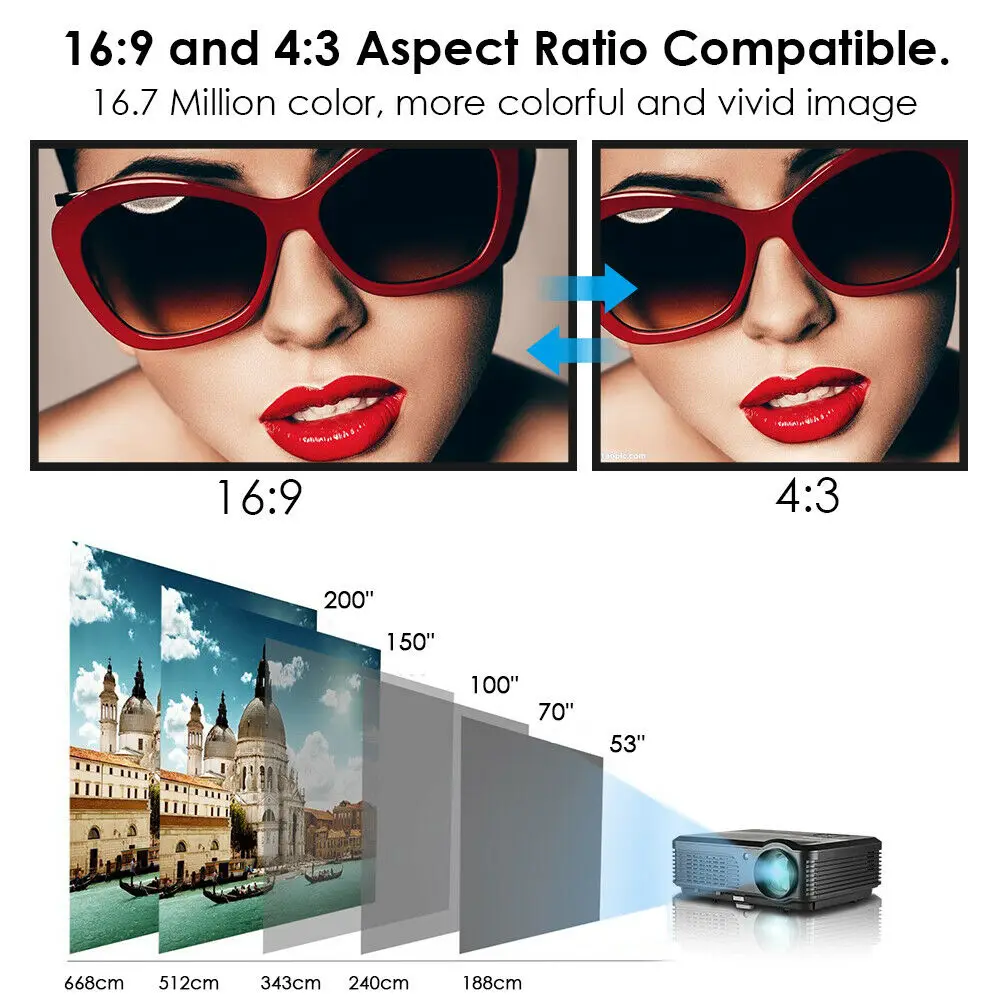 Проектор A6AB 1280*800 светодиодный Android Wi Fi видеопроектор для домашнего кинотеатра Full
