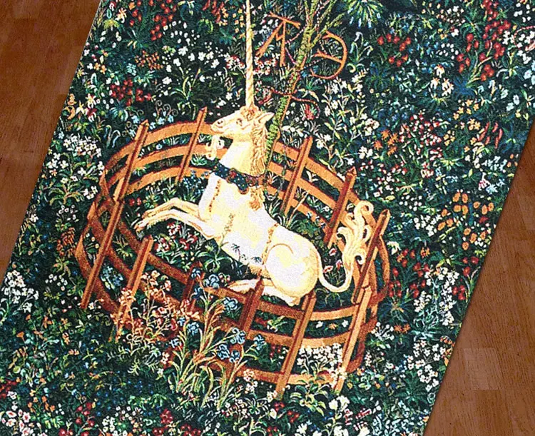 58*80 см бельгийский настенный гобелен paintin ткань марокканский декор гобелин настенная ткань Фреска средневековый дизайн Единорог