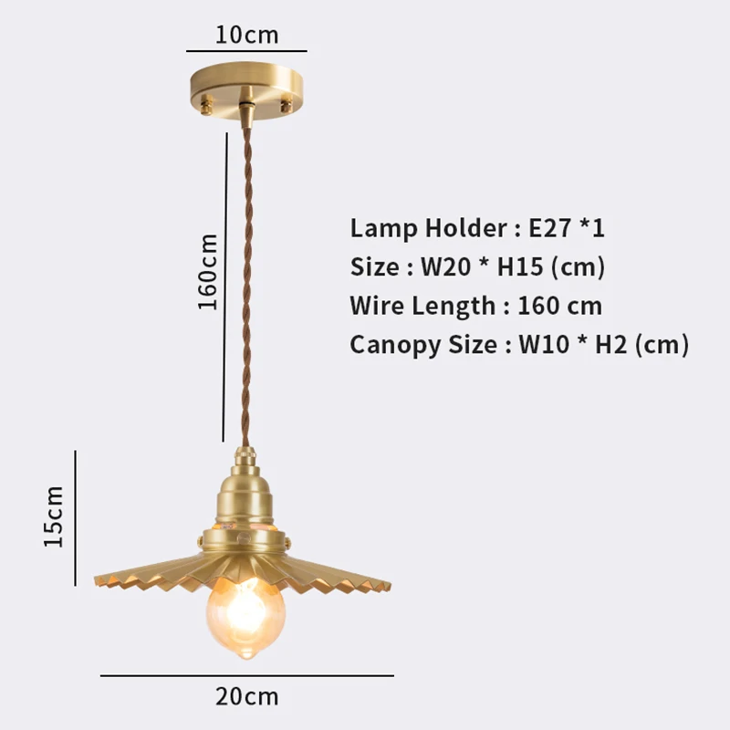 EL Винтаж подвесной светильник Медный Подвесной Светильник - Цвет корпуса: Brass no bulb