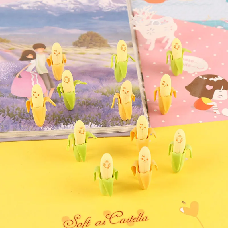 2 шт Корея креативный мини-симулятор очищенный банан душевный ластик фрукты рубля Канцтовары офисный школьный принадлежности материал