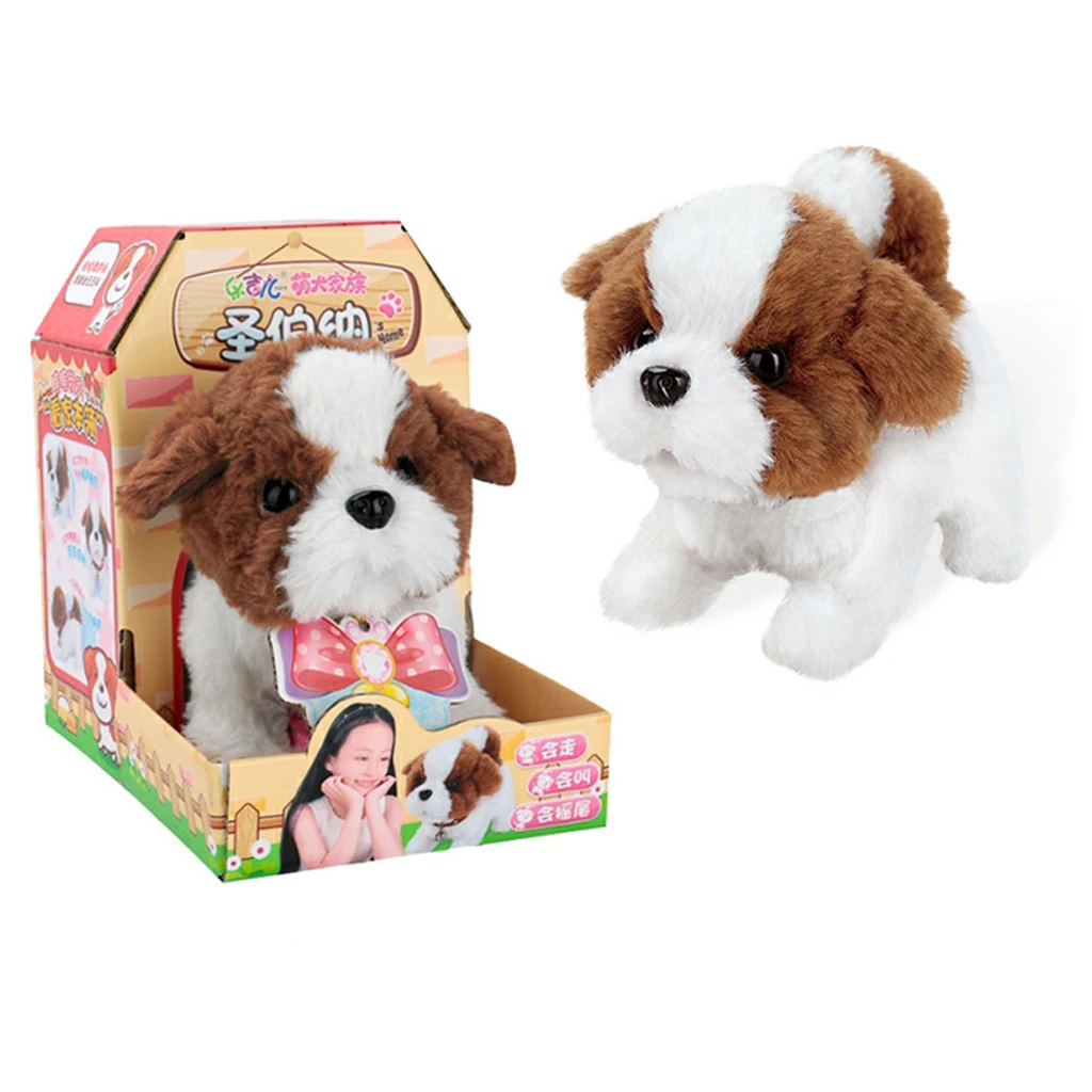 Walking & Barking Interactive Puppy Dog Pet Toy Electronic Plush Animal Educational Gift for Kids Toddlers - Saint Bernard
