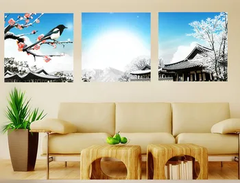 

The morning snow figure 3 Panels/Set HD picture Canvas Print Painting Artwork, Hot sell Modern decorative painting Unframed