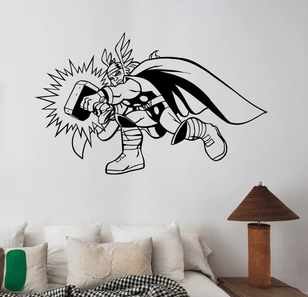 Buy Thor Vinyl Wall Decal Removable Sticker Marvel Superhero Home Art