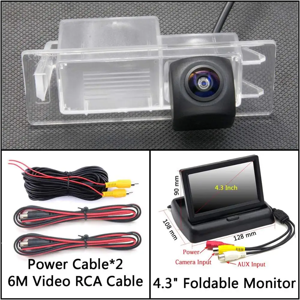 175 градусов HD резервная камера заднего вида для Kia Optima II MS Sorento UM mk3 Sorento Prime автомобильный парковочный монитор водонепроницаемый - Название цвета: Cam N 4.3 inch Fold