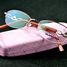 Clara Vida дизайнерский волнистый титановый сплав женский Жесткий Чехол очки для чтения halfrim+ 1+ 1,5+ 2+ 2,5+ 3+ 3,5+ 4