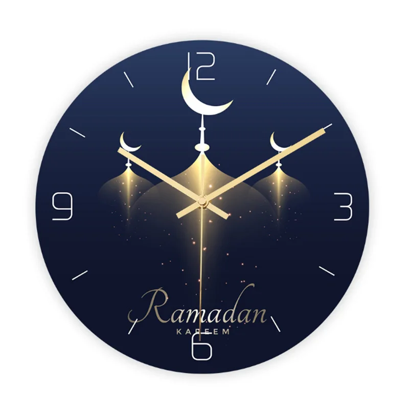 

Ramadan Muslim Wall Clock Quartz Frameless 3D Wall Clock Decal Sticker Muslim Ramadan Eid Mubarak Home Decoration
