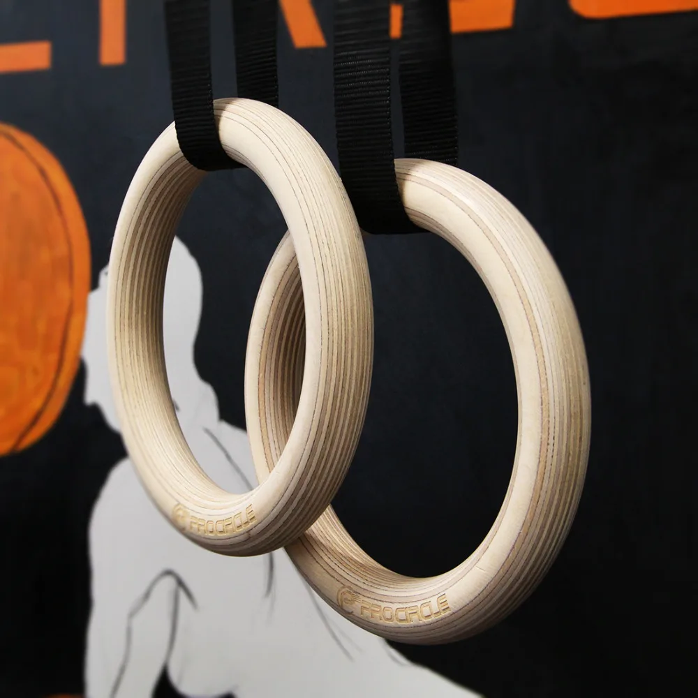 2027Day Delivery+ PROCIRCLE 32mm 1.25inch Wood Gymnastic Rings with