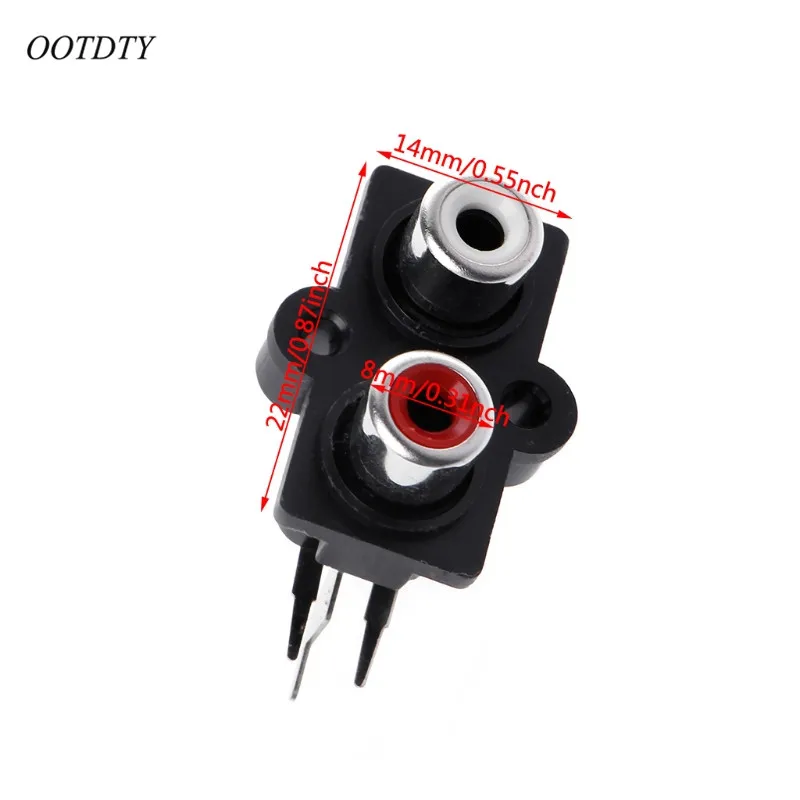 OOTDTY 5 шт. монтажный 2 позиционный разъем RCA для стерео аудио и видео|connector female|connector