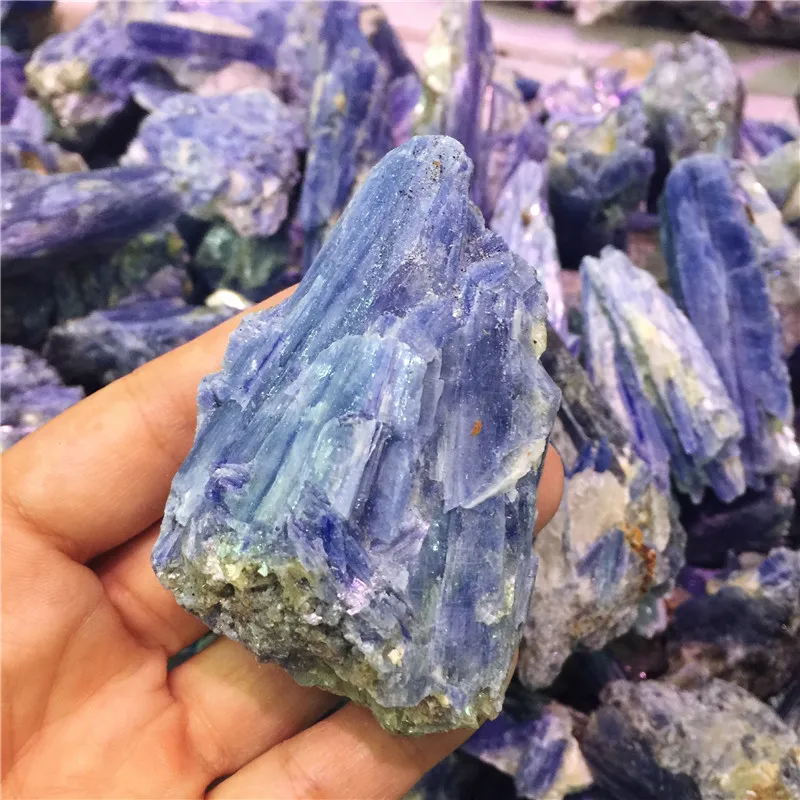 Natural Blue Kyanite Crystal Stone Mineral Specimens Reiki Healing Rock Stones Cluster Collection | Дом и сад