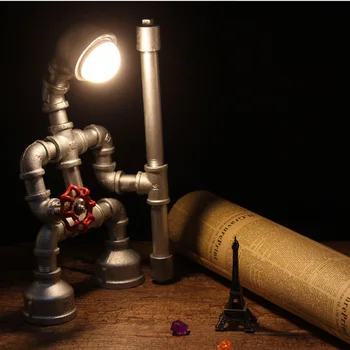 

Kung Fu iron waterpipe robot bedroom lamp superman bedside lamp LED Table lamps free shipping 7