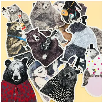 

22 Pcs Creative Cartoon Bear Animal Stickers Decoration Stationery Diy Diary Scrapbooking Label Album Junk Journal Happy Planner